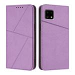 For Sharp Aquos Sense 4 / Sense4 Lite Strong Magnetic Frosted Flip Leather Phone Case(Light Purple)