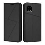For Sharp Aquos Sense 4 / Sense4 Lite Strong Magnetic Frosted Flip Leather Phone Case(Black)