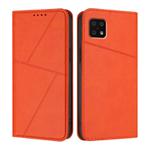 For Sharp Aquos Sense 6 / Aquos Sense6s Strong Magnetic Frosted Flip Leather Phone Case(Orange)