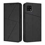 For Sharp Aquos Sense 6 / Aquos Sense6s Strong Magnetic Frosted Flip Leather Phone Case(Black)