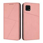 For Sharp Aquos Sense 6 / Aquos Sense6s Strong Magnetic Frosted Flip Leather Phone Case(Pink)