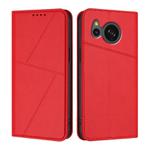 For Sharp Aquos Sense8 SHG11 / SH-54D Strong Magnetic Frosted Flip Leather Phone Case(Red)