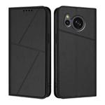 For Sharp Aquos Sense8 SHG11 / SH-54D Strong Magnetic Frosted Flip Leather Phone Case(Black)