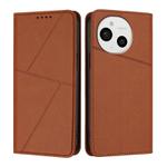 For Sharp Aquos Sense9 Strong Magnetic Frosted Flip Leather Phone Case(Coffee Color)