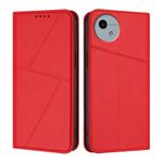 For Sharp Aquos wish4 Strong Magnetic Frosted Flip Leather Phone Case(Red)