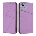 For Sharp Aquos wish4 Strong Magnetic Frosted Flip Leather Phone Case(Light Purple)