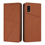 For Sharp Aquos wish / Aquos wish2 Strong Magnetic Frosted Flip Leather Phone Case(Coffee Color)