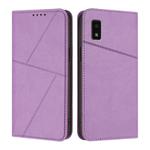 For Sharp Aquos wish / Aquos wish2 Strong Magnetic Frosted Flip Leather Phone Case(Light Purple)