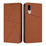 For Sharp Basio Active3 Strong Magnetic Frosted Flip Leather Phone Case(Coffee Color)