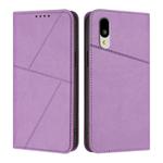 For Sharp Basio Active3 Strong Magnetic Frosted Flip Leather Phone Case(Light Purple)