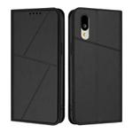For Sharp Basio Active3 Strong Magnetic Frosted Flip Leather Phone Case(Black)