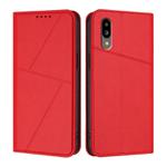 For Sharp Simple Sumaho 6 Strong Magnetic Frosted Flip Leather Phone Case(Red)