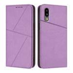For Sharp Simple Sumaho 6 Strong Magnetic Frosted Flip Leather Phone Case(Light Purple)