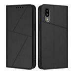 For Sharp Simple Sumaho 6 Strong Magnetic Frosted Flip Leather Phone Case(Black)