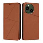 For Sharp Aquos R10 Strong Magnetic Frosted Flip Leather Phone Case(Coffee Color)