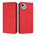 For Sharp Aquos wish5 Strong Magnetic Frosted Flip Leather Phone Case(Red)