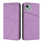 For Sharp Aquos wish5 Strong Magnetic Frosted Flip Leather Phone Case(Light Purple)