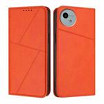 For Sharp Aquos wish5 Strong Magnetic Frosted Flip Leather Phone Case(Orange)