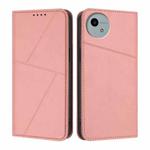 For Sharp Aquos wish5 Strong Magnetic Frosted Flip Leather Phone Case(Pink)