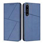 For Sony Xperia 1 IV Strong Magnetic Frosted Flip Leather Phone Case(Royal Blue)