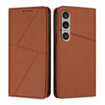 For Sony Xperia 1 VI Strong Magnetic Frosted Flip Leather Phone Case(Coffee Color)