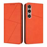 For Sony Xperia 1 VI Strong Magnetic Frosted Flip Leather Phone Case(Orange)