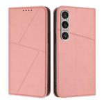 For Sony Xperia 1 VI Strong Magnetic Frosted Flip Leather Phone Case(Pink)