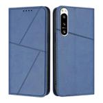 For Sony Xperia 5 IV Strong Magnetic Frosted Flip Leather Phone Case(Royal Blue)
