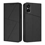 For Sony Xperia 5 VI Strong Magnetic Frosted Flip Leather Phone Case(Black)