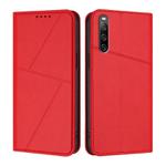 For Sony Xperia 10 IV Strong Magnetic Frosted Flip Leather Phone Case(Red)