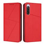 For Sony Xperia 10 V Strong Magnetic Frosted Flip Leather Phone Case(Red)