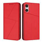 For Sony Xperia 10 VI Strong Magnetic Frosted Flip Leather Phone Case(Red)