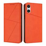 For Sony Xperia 10 VI Strong Magnetic Frosted Flip Leather Phone Case(Orange)