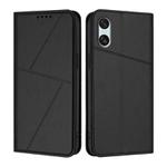 For Sony Xperia 10 VI Strong Magnetic Frosted Flip Leather Phone Case(Black)