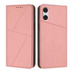 For Sony Xperia 10 VI Strong Magnetic Frosted Flip Leather Phone Case(Pink)