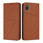 For Sony Xperia Ace III Strong Magnetic Frosted Flip Leather Phone Case(Coffee Color)
