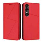 For Sony Xperia 1 VII Strong Magnetic Frosted Flip Leather Phone Case(Red)