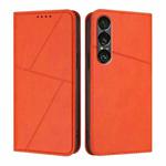 For Sony Xperia 1 VII Strong Magnetic Frosted Flip Leather Phone Case(Orange)