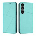 For Sony Xperia 1 VII Strong Magnetic Frosted Flip Leather Phone Case(Light Blue)