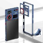 For ZTE nubia Z60 Ultra Metal Frame Heat Dissipation Phone Case with Camera Guard Ring(Blue)