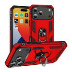 For iPhone 17 Pro Max Shockproof TPU Hybrid PC Phone Case with Holder(Red)