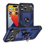 For iPhone 17 Pro Max Shockproof TPU Hybrid PC Phone Case with Holder(Blue)