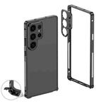 For Samsung Galaxy S24 Ultra 5G Metal Frame Heat Dissipation Phone Case with Camera Guard Ring(Black)