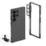 For Samsung Galaxy S23 Ultra 5G Metal Frame Heat Dissipation Phone Case with Camera Guard Ring(Black)