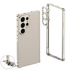 For Samsung Galaxy S23 Ultra 5G Metal Frame Heat Dissipation Phone Case with Camera Guard Ring(Gold)