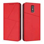 For ZTE Blade A32 Strong Magnetic Frosted Flip Leather Phone Case(Red)