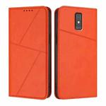 For ZTE Blade A32 Strong Magnetic Frosted Flip Leather Phone Case(Orange)