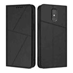 For ZTE Blade A32 Strong Magnetic Frosted Flip Leather Phone Case(Black)