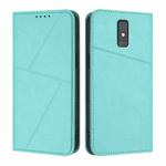 For ZTE Blade A32 Strong Magnetic Frosted Flip Leather Phone Case(Light Blue)