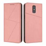 For ZTE Blade A32 Strong Magnetic Frosted Flip Leather Phone Case(Pink)